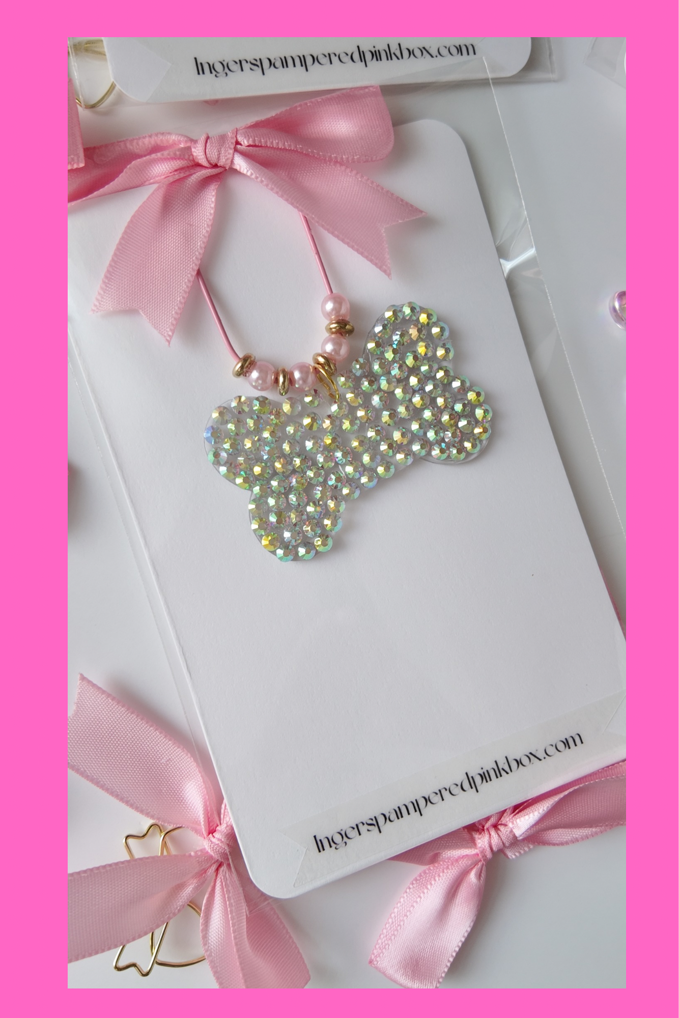 HANDMADE CRYSTAL DOGGIE BONE PAPER CLIP