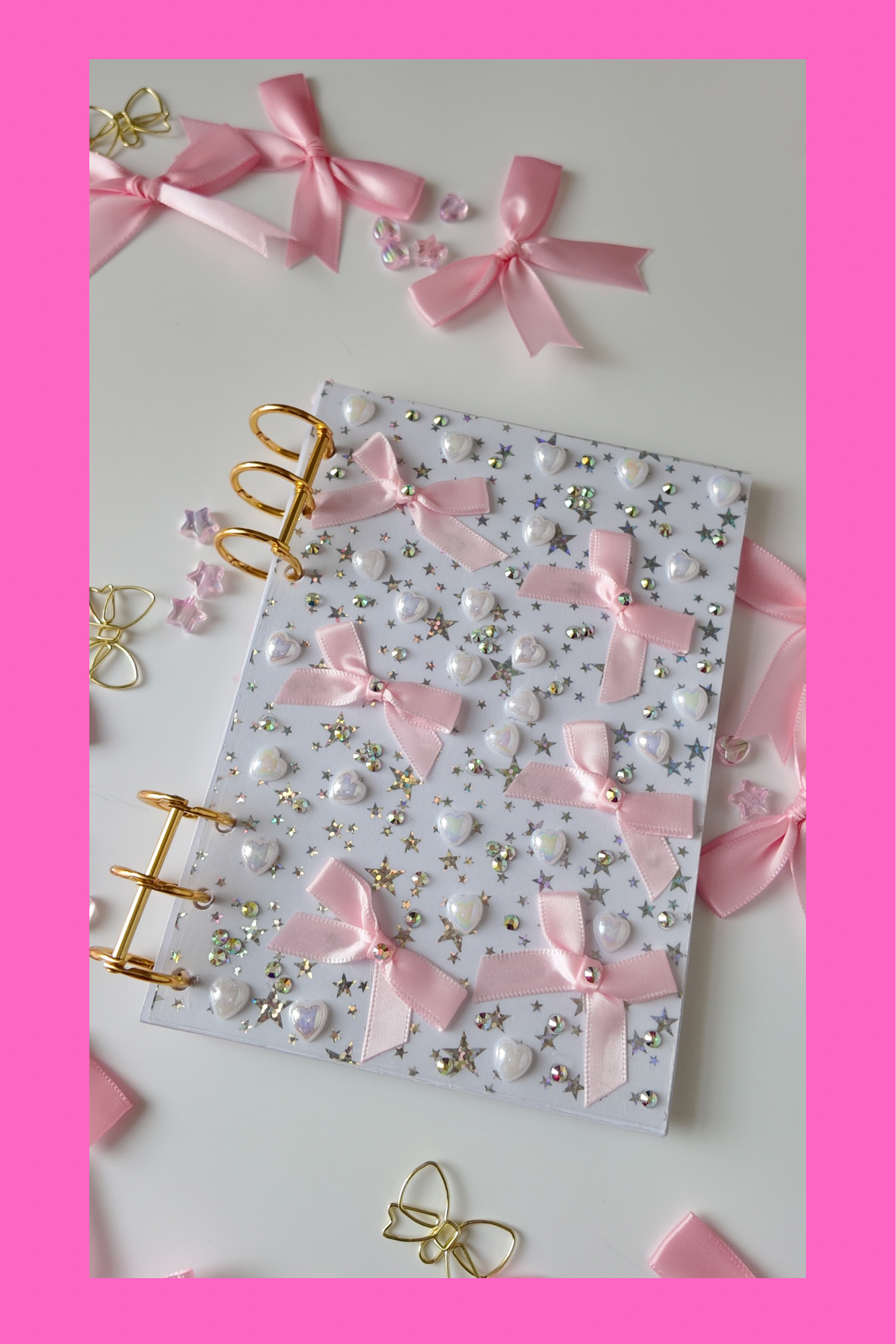 5x7 PEARL AND RIBBON HANDMADE WEDDING JOURNAL, PHOTO ALBUM,BINDER
