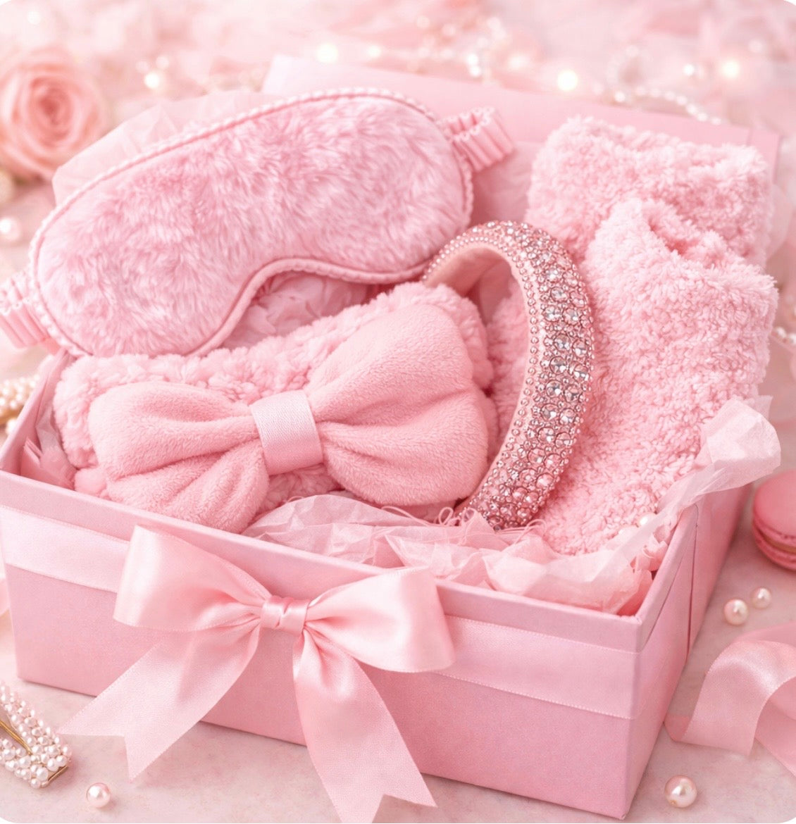 SLUMBER PARTY PINK SPARKLE BOX(Buy 10 or more and discount is $15.00 each code at checkout is BRIDE15