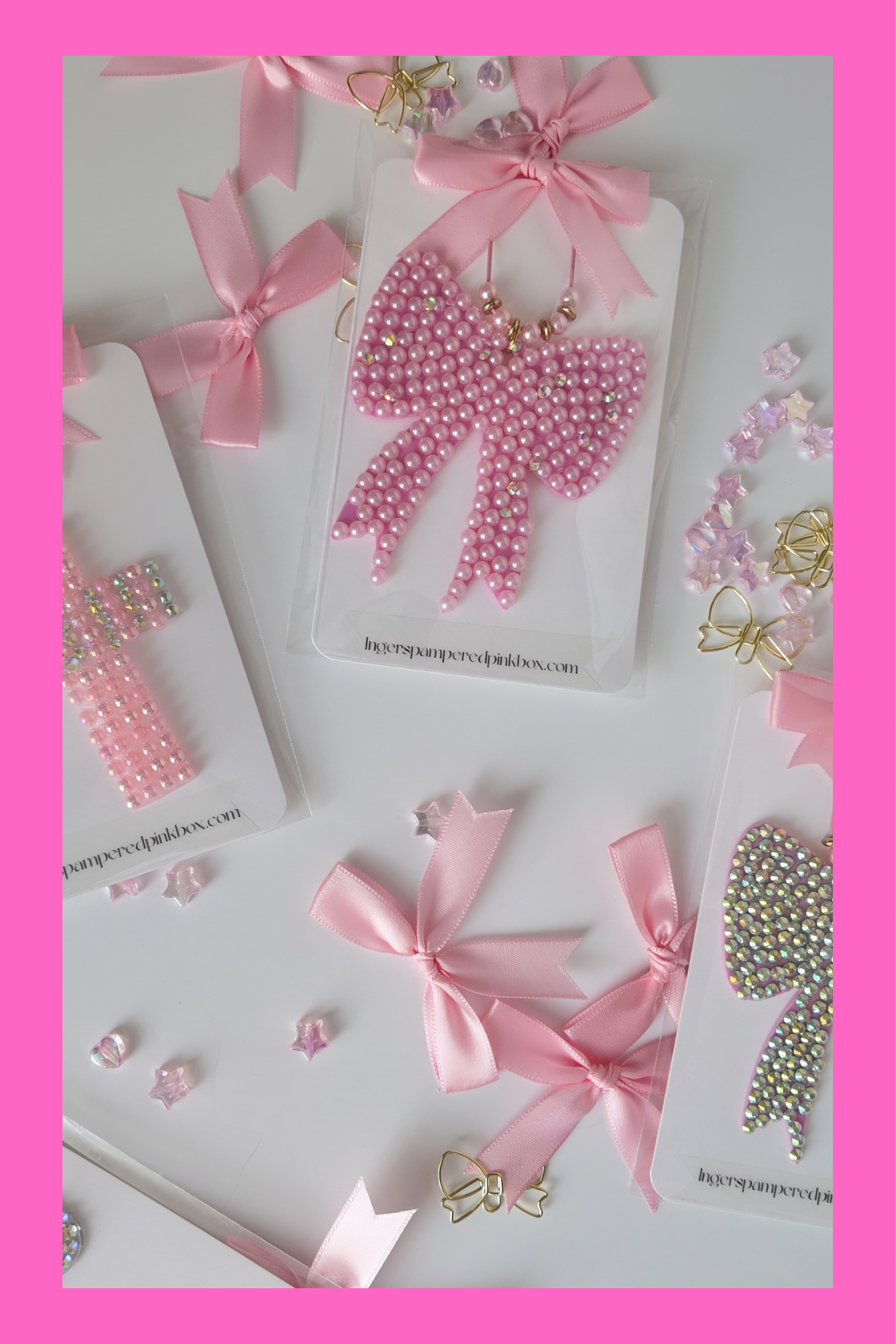 PEARL PINK JUMBO BOW PAPER CLIP