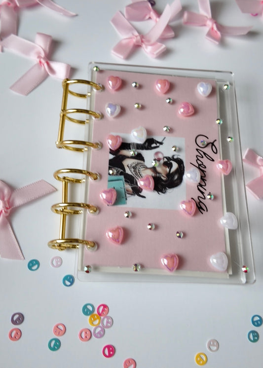 ACRYLIC DIAMONDS & PEARLS HANDMADE A7 SMALL BINDER