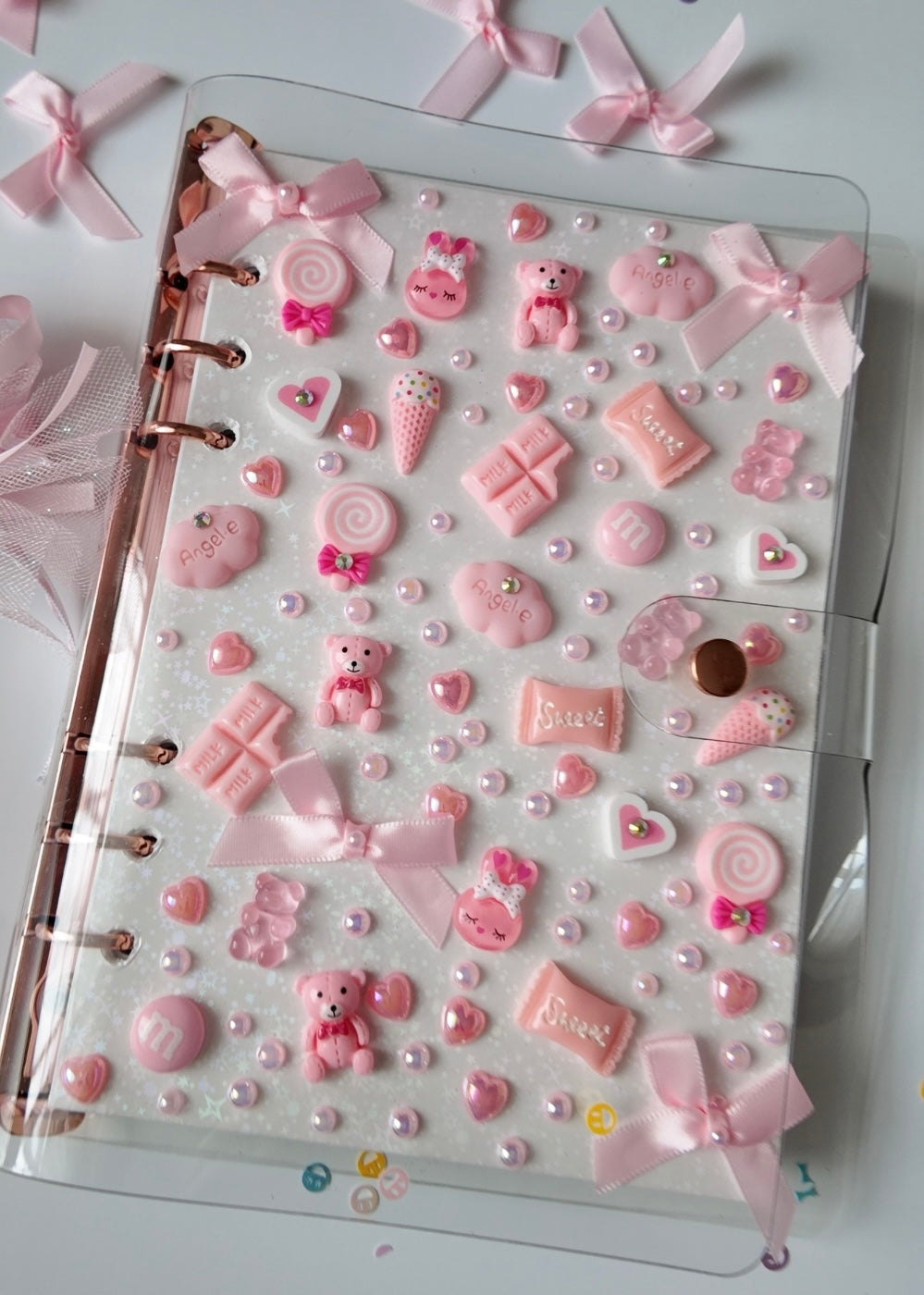 HANDMADE CHARM BINDER/ PLANNER/ JOURNAL (SIZE A5) PINK