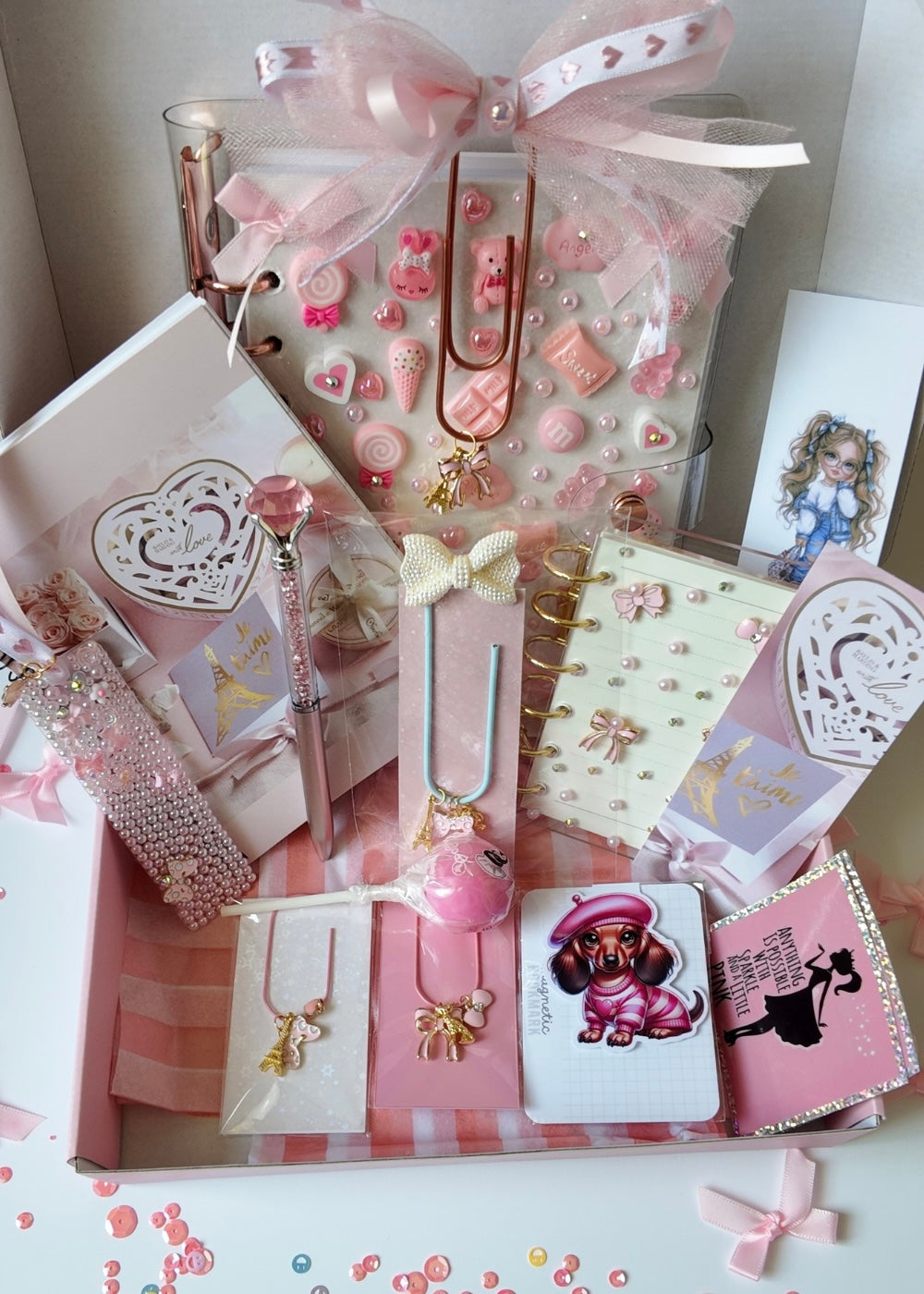 PAMPERED JOURNAL BOX BUNDLE (everything needed for planing and  journaling) THIS BOX HAS MADE TO ORDER PRODUCTS SO THIS BOX WILL REQUIRE 10 DAY SHIPPING TURN AROUND TIME