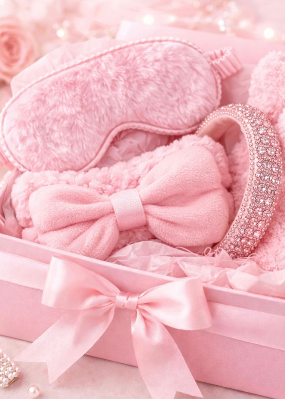 SLUMBER PARTY PINK SPARKLE BOX(Buy 10 or more and discount is $15.00 each code at checkout is BRIDE15